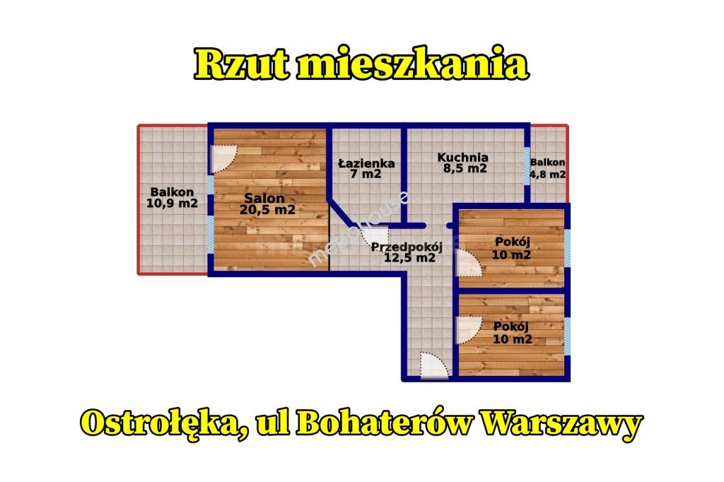 Mieszkanie na sprzedaż, Ostrołęka, Bohaterów Warszawy